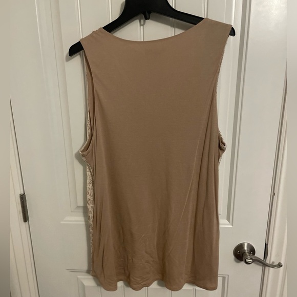 Sparkling SEQUINED SLEEVELESS TOP, KELLY By Clinton Kelly, Beige Size 1X‎ NEW - Picture 5 of 7